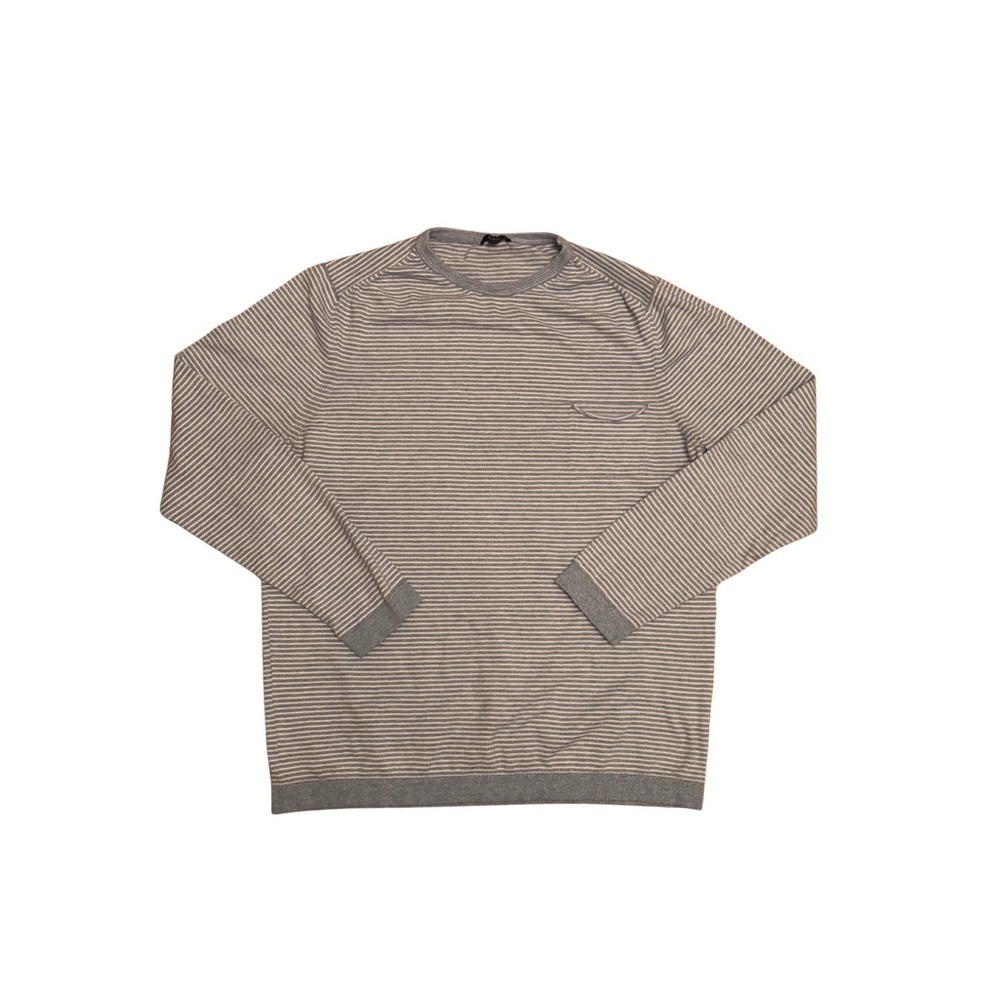 Benson Baby Blue and White Striped Sweater for Men